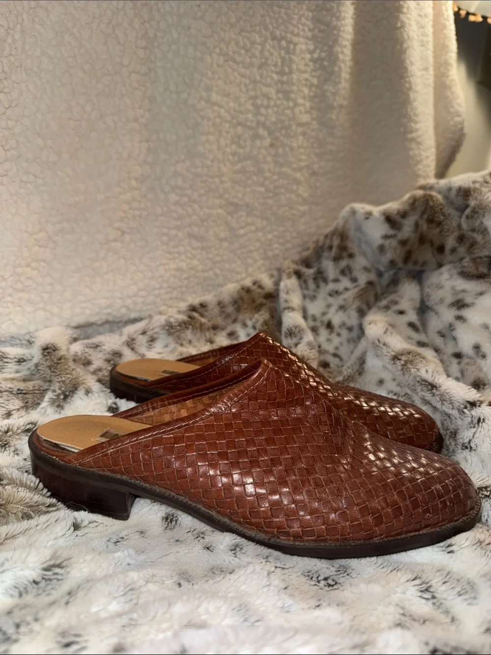 Women’s Woven Slip-On Loafers in Brown